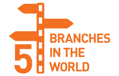 5 branches across the world